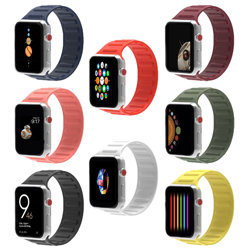 Jenwa's Silicone Single Turn Strap Band Compatible With Apple Watch Series 6/5/4/3/2/1/SE universal