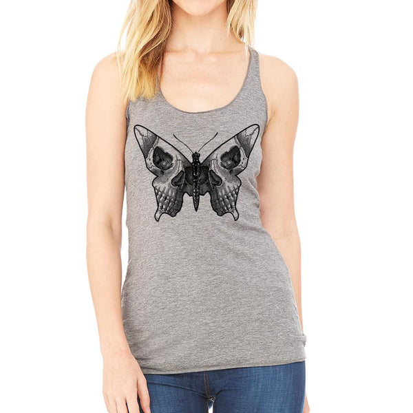 Butterfly skull racerback tank